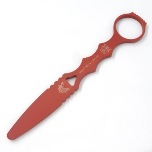 Benchmade Training Dagger - SOCP Unsharpened Fixed Red Blade with Finger Ring | 176T
