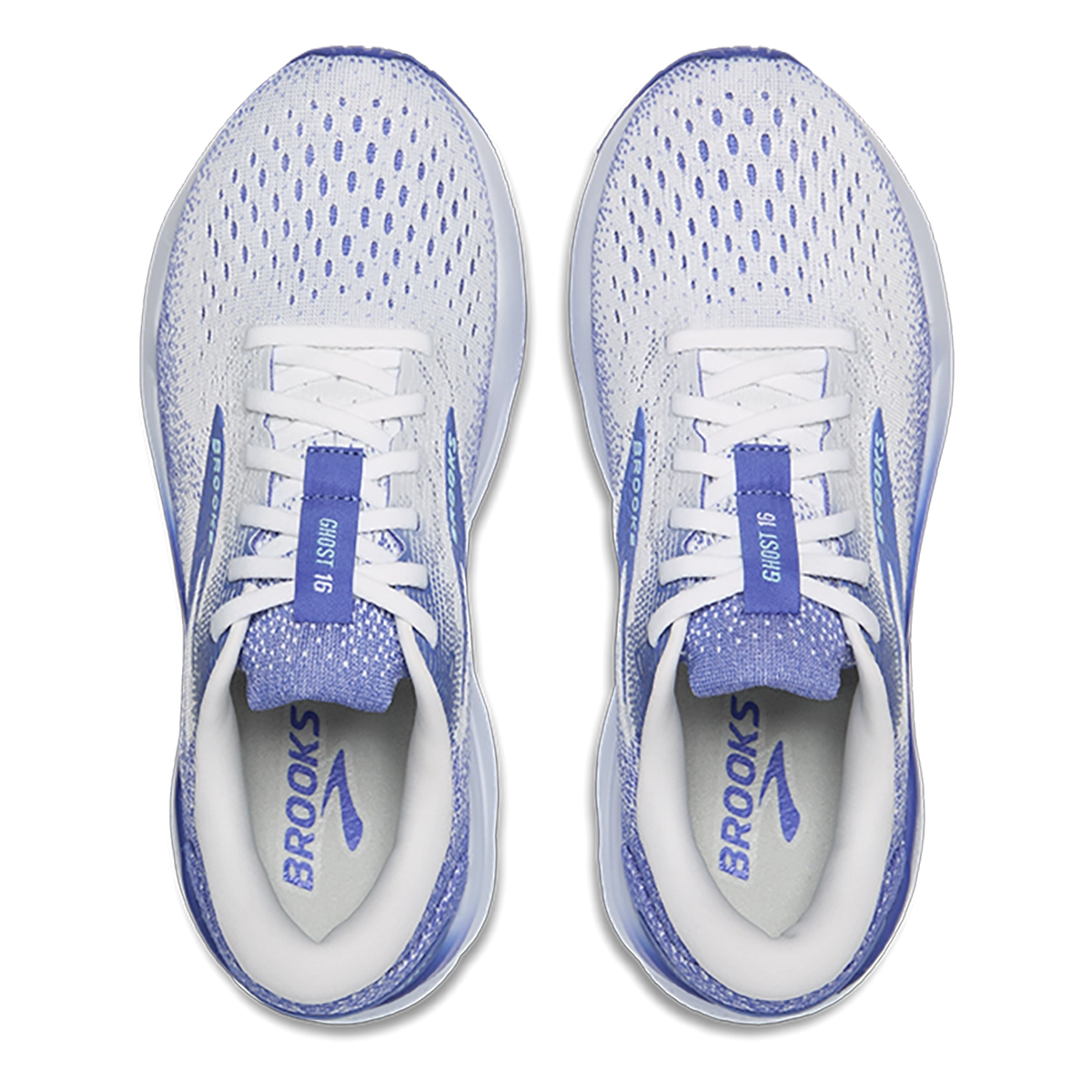 Brooks Ghost 16 - White - Amparo Blue - Limpet Shell