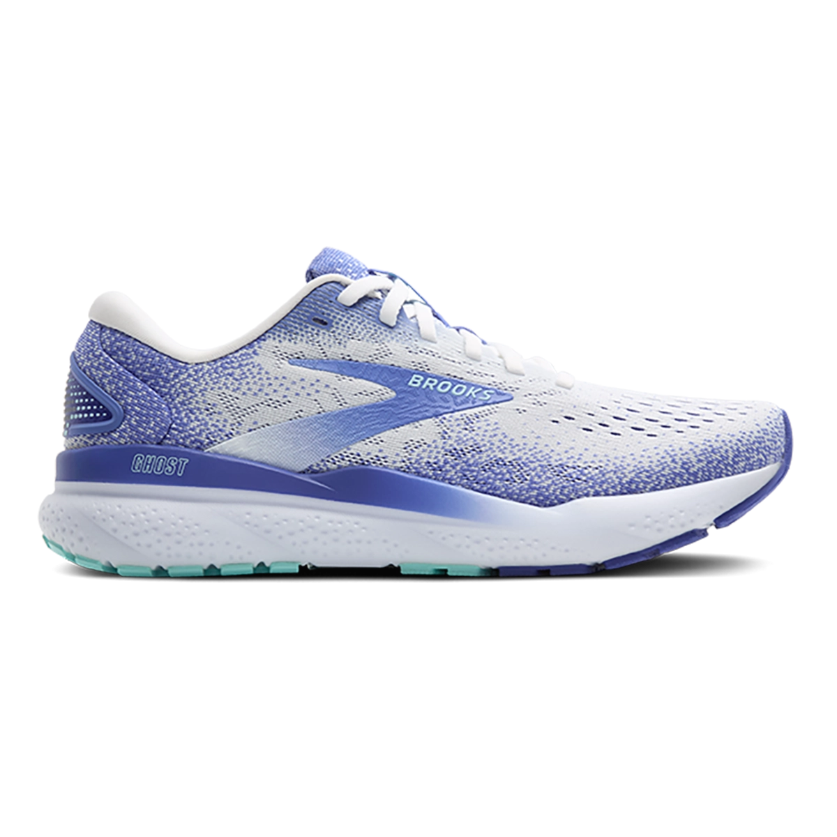 Brooks Ghost 16 - White - Amparo Blue - Limpet Shell