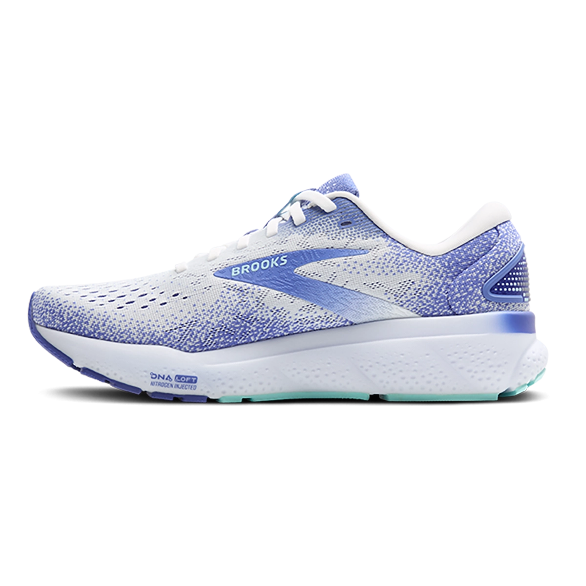 Brooks Ghost 16 - White - Amparo Blue - Limpet Shell