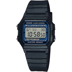 Casio Men's Watch - Illuminator Grey Digital Dial Black Resin Strap Alarm | F-105-1A