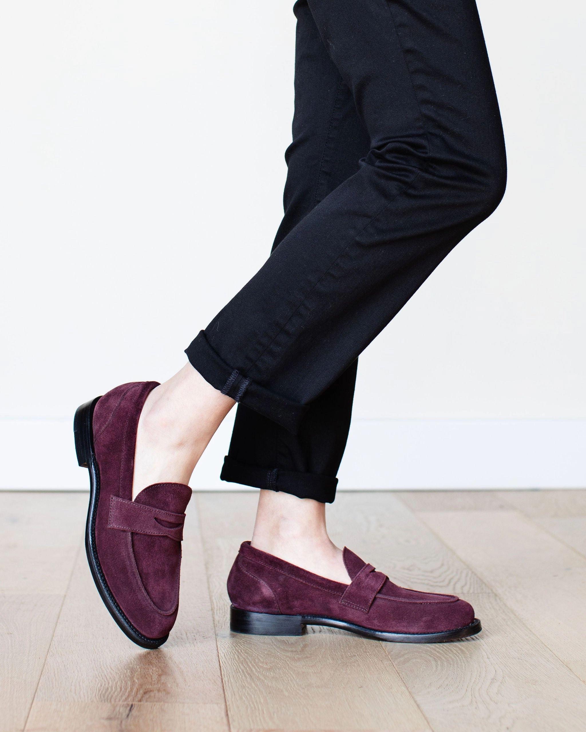 Clara Penny Loafer Berry Suede