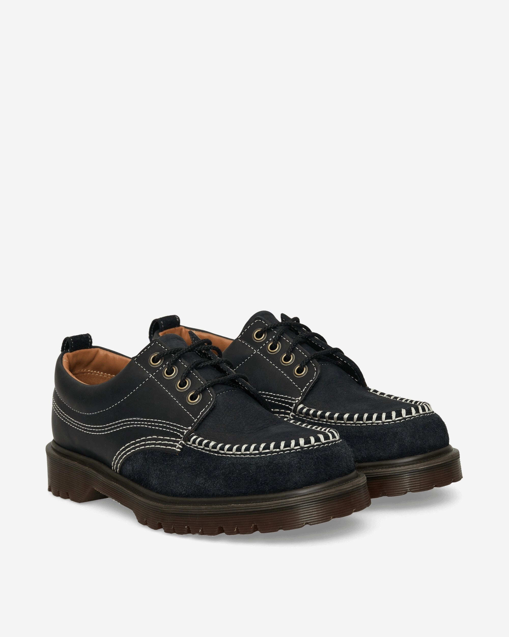 Lowell Analine Leather Moc Toe Shoes Black