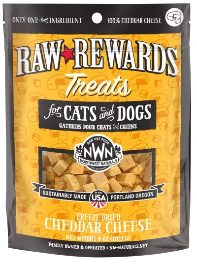 Northwest Naturals Raw Rewards Freeze-Dried Raw Cheddar Cheese Treats for Cats & Dogs