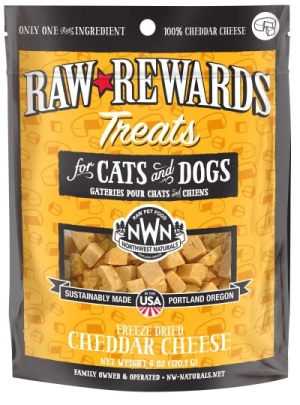 Northwest Naturals Raw Rewards Freeze-Dried Raw Cheddar Cheese Treats for Cats & Dogs
