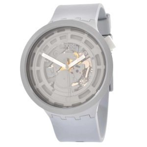 Swatch Unisex Watch - Bioceramic C-Grey Transparent and Grey Dial Strap | SB03M100