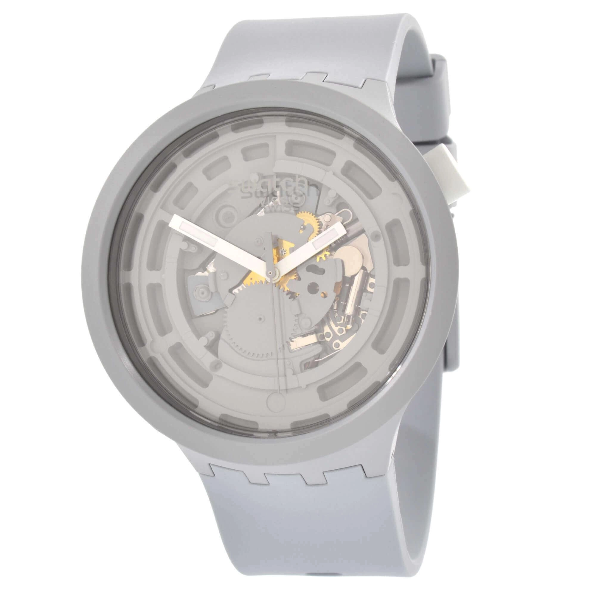 Swatch Unisex Watch - Bioceramic C-Grey Transparent and Grey Dial Strap | SB03M100