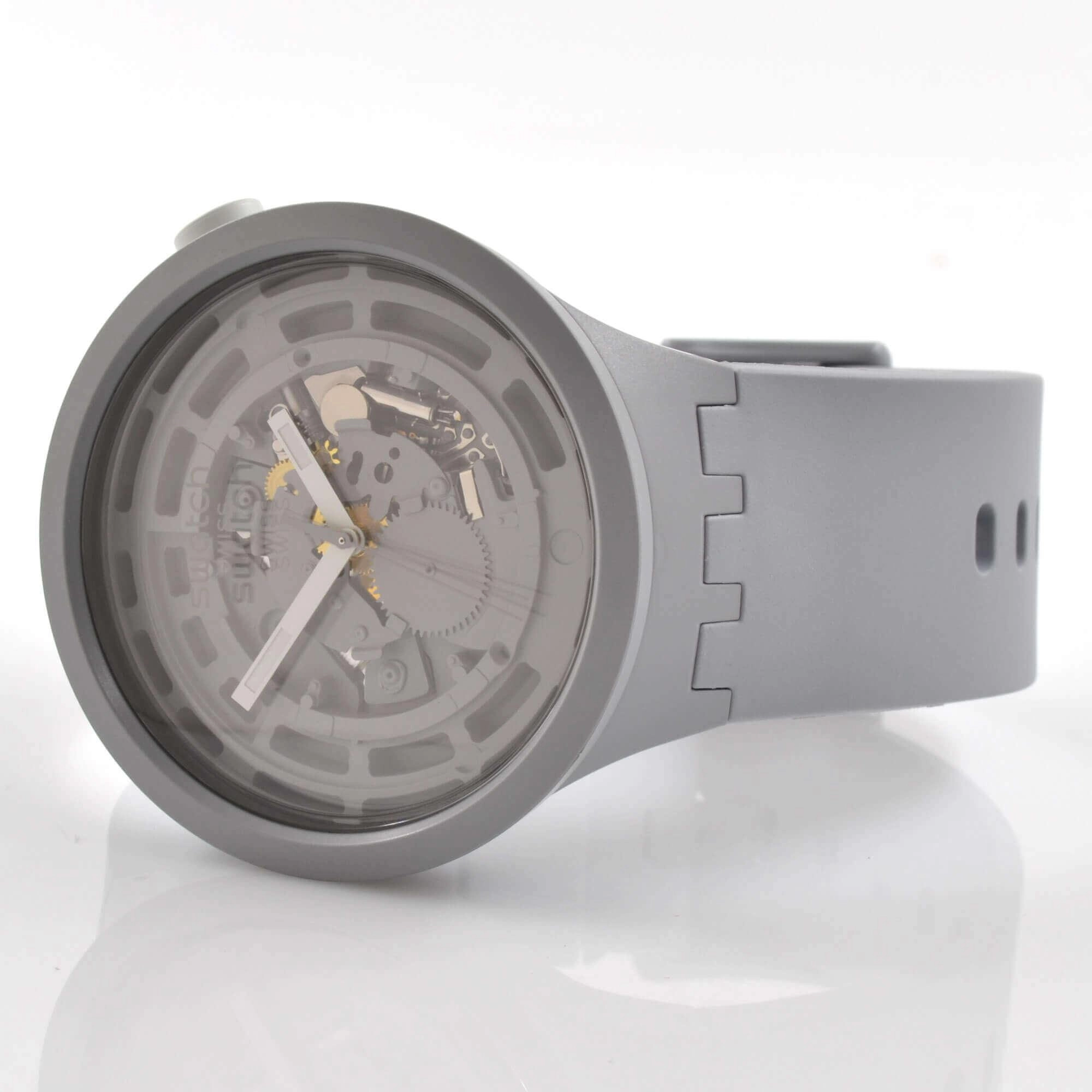 Swatch Unisex Watch - Bioceramic C-Grey Transparent and Grey Dial Strap | SB03M100